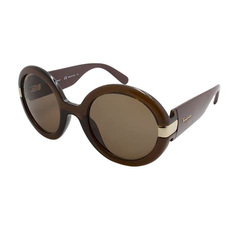 ferragamo round frame acetate sunglasses|salvatore ferragamo sunglasses women's.